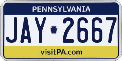 PA license plate JAY2667