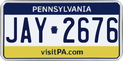PA license plate JAY2676