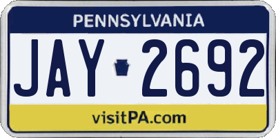 PA license plate JAY2692