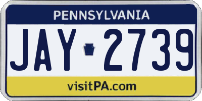 PA license plate JAY2739