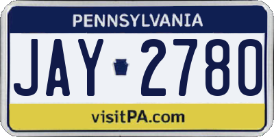 PA license plate JAY2780