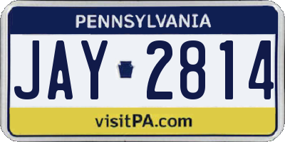 PA license plate JAY2814