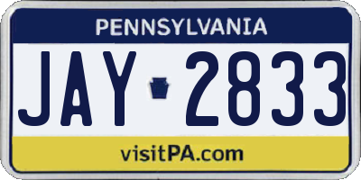 PA license plate JAY2833