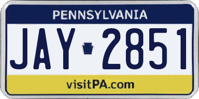 PA license plate JAY2851