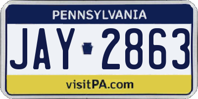 PA license plate JAY2863