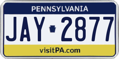 PA license plate JAY2877