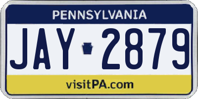 PA license plate JAY2879