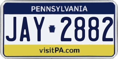 PA license plate JAY2882