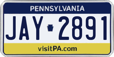 PA license plate JAY2891