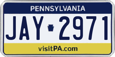 PA license plate JAY2971