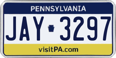 PA license plate JAY3297