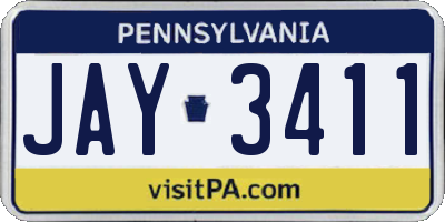 PA license plate JAY3411