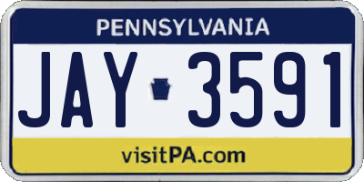 PA license plate JAY3591