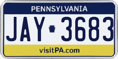 PA license plate JAY3683