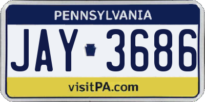 PA license plate JAY3686