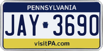 PA license plate JAY3690