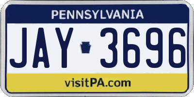 PA license plate JAY3696