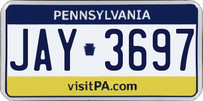 PA license plate JAY3697