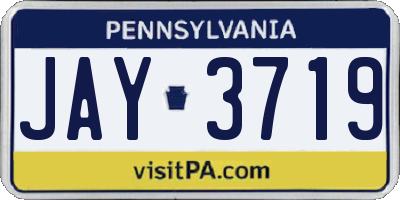 PA license plate JAY3719