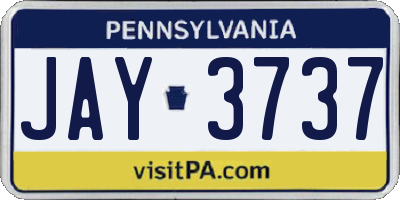 PA license plate JAY3737