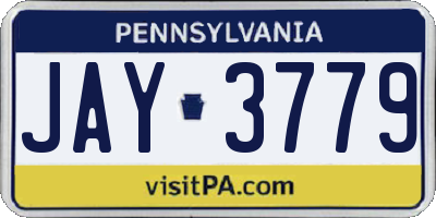 PA license plate JAY3779