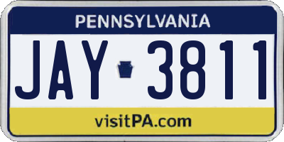 PA license plate JAY3811