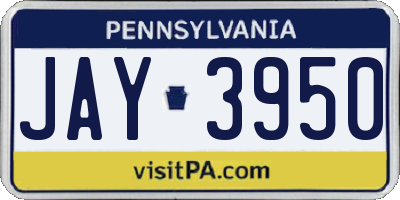 PA license plate JAY3950