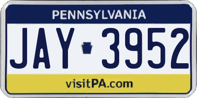 PA license plate JAY3952
