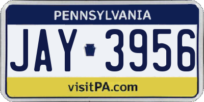 PA license plate JAY3956