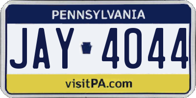 PA license plate JAY4044