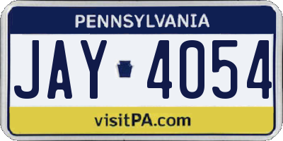 PA license plate JAY4054