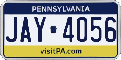 PA license plate JAY4056
