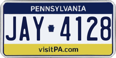 PA license plate JAY4128