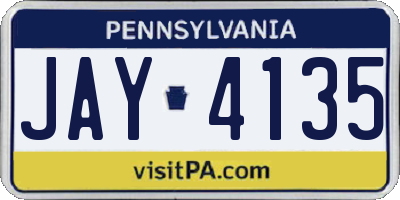 PA license plate JAY4135