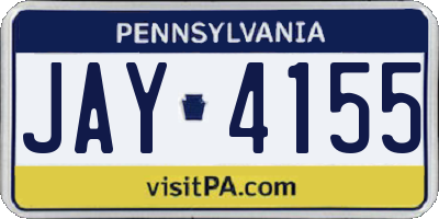 PA license plate JAY4155