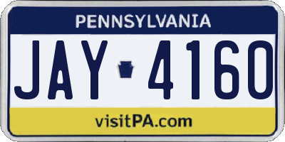 PA license plate JAY4160