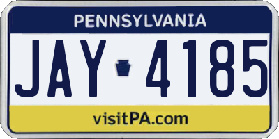 PA license plate JAY4185