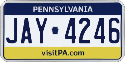 PA license plate JAY4246