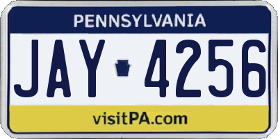 PA license plate JAY4256