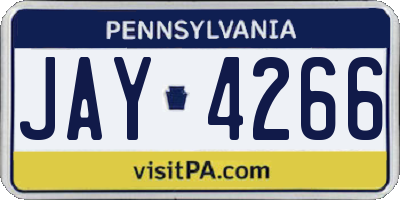 PA license plate JAY4266