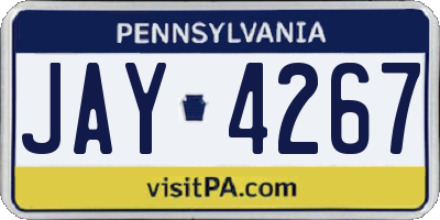 PA license plate JAY4267