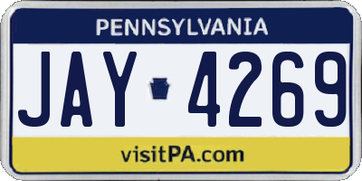 PA license plate JAY4269