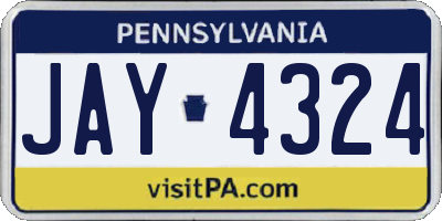 PA license plate JAY4324