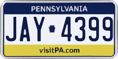PA license plate JAY4399
