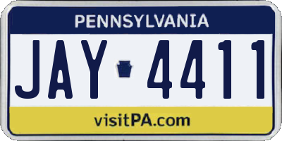 PA license plate JAY4411