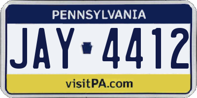 PA license plate JAY4412