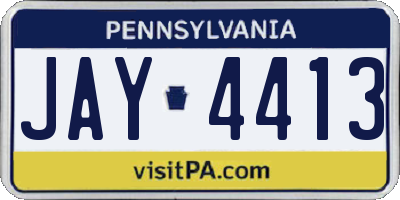 PA license plate JAY4413