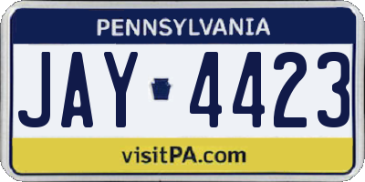 PA license plate JAY4423