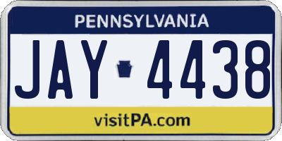 PA license plate JAY4438