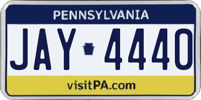 PA license plate JAY4440